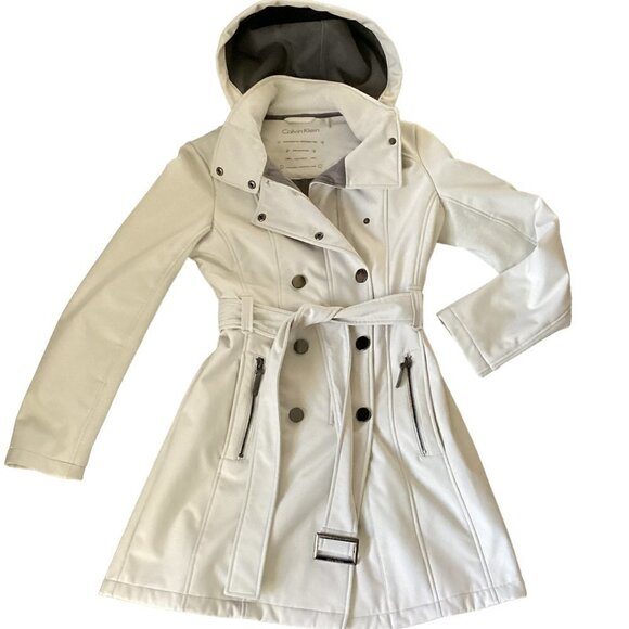 Calvin Klein Hooded Trench Coat XS Water Wind Resistant 75N - Picture 3 of 15